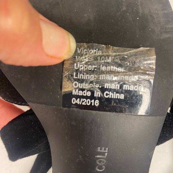 NEW Kenneth Cole Victoria Dressy Open Toe Strappy Black Suede Heel Sandals 10 - Picture 14 of 16